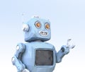 Low poly robot on light blue background