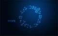 Low Poly Rotate Icon: Glowing Blue Circular Arrow Symbol for Refresh, Sync, UI Design, and Digital Interface Concepts Royalty Free Stock Photo