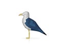 Low poly seagull isolated on white background. Abstract polygonal seagull. Low poly vector illustration.