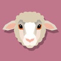 Low poly sheep head front. Vector Royalty Free Stock Photo