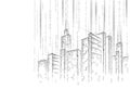 Low poly smart city 3D wire mesh. Intelligent building automation system business concept. Binary code number data flow Royalty Free Stock Photo