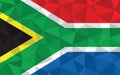 Low poly South Africa flag vector illustration. Triangular South African flag graphic. South Africa country flag is a symbol of