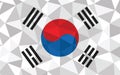 Low poly South Korea flag vector illustration. Triangular South Korean flag graphic. South Korea country flag is a symbol of Royalty Free Stock Photo