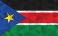 Low poly South Sudan flag vector illustration. Triangular South Sudanese flag graphic. South Sudan country flag is a symbol of