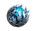 Low Poly Sphere with Chaotic Structure.