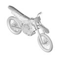 Low poly sport bike in gray. Isometric view. 3D. Vector illustration