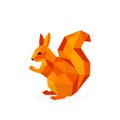 Low poly squirrel image. polygonal animal vector illustration logo