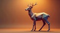 Low-poly stag silhouette against a warm-toned background, a modern artistic representation of wildlife. Generative AI Royalty Free Stock Photo