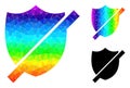 Vector Polygonal Stop Shield Icon with Spectral Colored Gradient Royalty Free Stock Photo