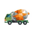Low Poly Style Cement Truck Isolated on White Background for Construction Themes Royalty Free Stock Photo