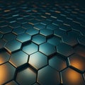 Low - Poly style dark hexagonal grid pattern, showcasing angular Royalty Free Stock Photo