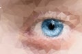 Low poly style human eye. Blue eye, vision and ophthalmology. Royalty Free Stock Photo