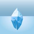 Low poly style iceberg for infographic metaphor business iceberg northern on water sea illustration