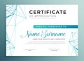 Low poly style modern certificate template design Royalty Free Stock Photo