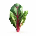 Low Poly Swiss Chard Illustration On White Background Royalty Free Stock Photo