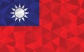 Low poly Taiwan flag vector illustration. Triangular Taiwanese flag graphic. Taiwan country flag is a symbol of independence