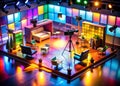 Low Poly Television Studio Isometric Design for Creative Media Broadcast Projects with TiltShift Perspective Royalty Free Stock Photo