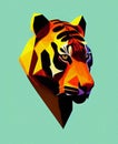 Low poly tiger - digital art