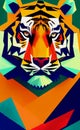 Low poly tiger - digital art