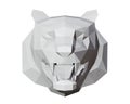 Low poly tiger head in full face, gray color Royalty Free Stock Photo