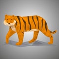 Low poly tiger. Vector illustration in polygonal style. Royalty Free Stock Photo