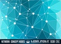 Low Poly trangular network with nodes background for your futuristic flyer Royalty Free Stock Photo