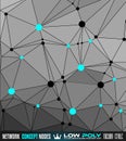 Low Poly trangular network with nodes background for your futuristic flyer Royalty Free Stock Photo