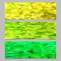 Low poly triangle tile mosaic banner template background set - trendy vector design elements Royalty Free Stock Photo