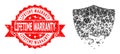 Grunge Lifetime Warranty Seal And Damaged Shield Polygonal Mocaic Icon Royalty Free Stock Photo
