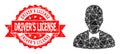 Rubber Driver'S License Seal And Gentleman Triangle Mocaic Icon