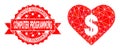 Grunge Computer Programming Seal and Love Price Lowpoly Mocaic Icon Royalty Free Stock Photo