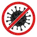 Stop Microbe Lowpoly Mocaic Icon Royalty Free Stock Photo
