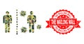 Rubber The Wailing Wall Stamp and Virus Shield Wall Low-Poly Mocaic Military Camouflage Icon