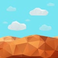 Low poly vector desert mountain landscape Royalty Free Stock Photo