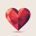 A low-poly vector model of a heart, diamond, gemstone, composed of geometric Royalty Free Stock Photo