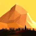 Low Poly Vector Mountain Royalty Free Stock Photo