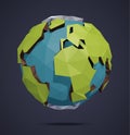 Low Poly Vector World Globe Royalty Free Stock Photo