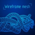 Low poly vein or wire wireframe mesh background.