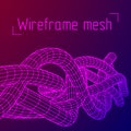 Low poly vein or wire wireframe mesh background.