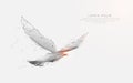 Low poly wireframe bird flying with geometric abstract particles Royalty Free Stock Photo