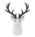 Low poly wireframe stag, deer Royalty Free Stock Photo