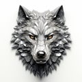 Liquid Metal Wolf Head: Stunning 8k 3d Polygon Art By Josef Gassler