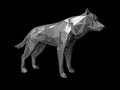 Low Poly Wolf Portrait. Abstract Polygonal 3d Illustration.