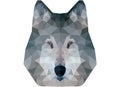 Low poly wolf portrait