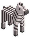 Low poly zebra. Geometric cute pixel game animal Royalty Free Stock Photo