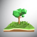 Low polygon 3D tree on land