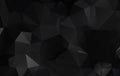 Low polygon shapes black background, triangles mosaic, creative wallpaper, templates design, dark crystals, vector design