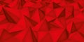 Low polygon shapes, red background, crystals, triangles mosaic, creative origami wallpaper, templates vector design