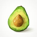 Low Poly Avocado: Minimalistic Design With Dynamic Colors Royalty Free Stock Photo