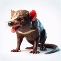 Low Polygon Style Illustrations of tazmanian devil animal on a White Background Royalty Free Stock Photo